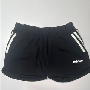 Adidas Black and White Athletic Shorts with Elastic Waistband climalite